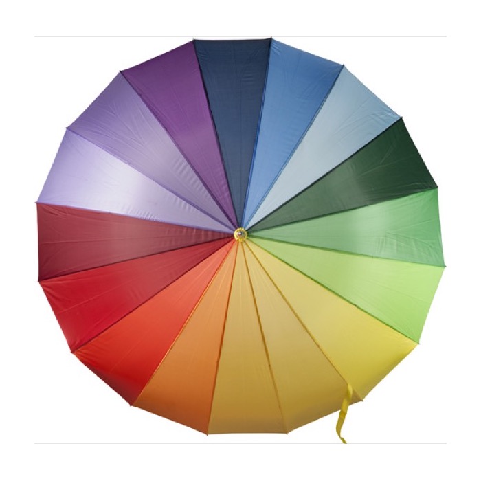 Grote reclame paraplu met regenboogdesign kleur meerkleurig tweede weergave