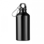 Aluminium fles met karabijnhaak zwart kleur 6