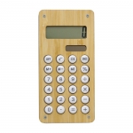 Bamboe rekenmachine met logo hout kleur 1