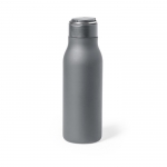 Rvs thermische fles met logo grijs kleur 3