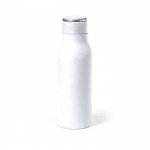 Rvs thermische fles met logo wit kleur 1