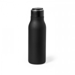 Rvs thermische fles met logo zwart kleur 4