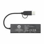 USB-hub Terra 3USB 1C kleur zwart tweede weergave achterkant