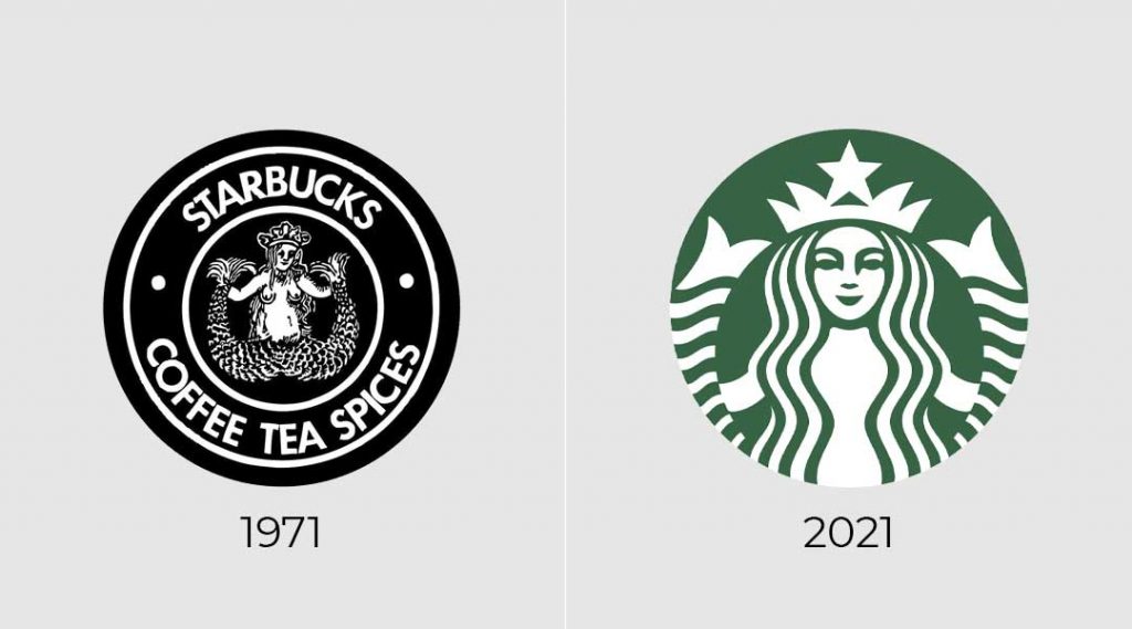 starbucks logo 1971 en 2021