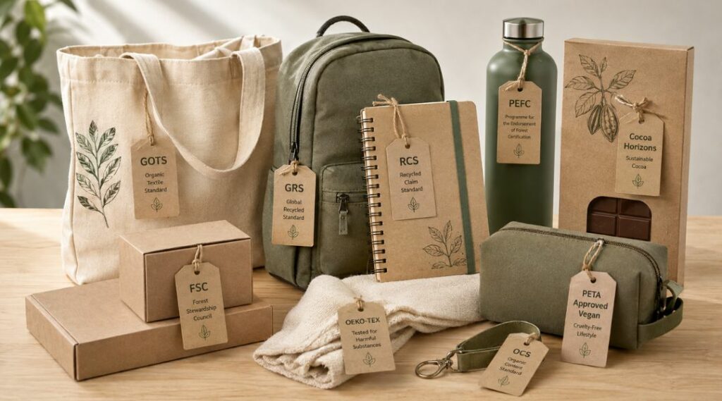 Relatiegeschenken met hun certificaat als label