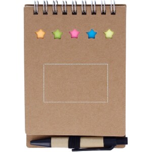 Positie markeren front notebook met tampondruk