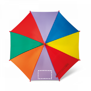Positie markeren paraplu rechter paneel met zeefdruk