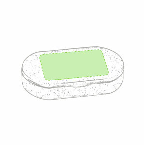 Op de deksel van de spiegel