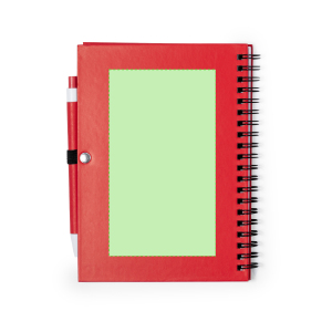 Op de achterkant van het notitieboekje