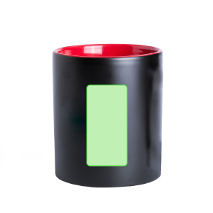 Op de mok gecentreerd