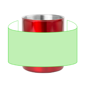 Gecentreerd op de mok tegenover het oor