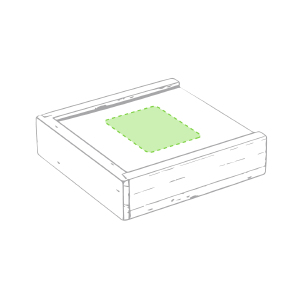 Op de deksel van de spiegel