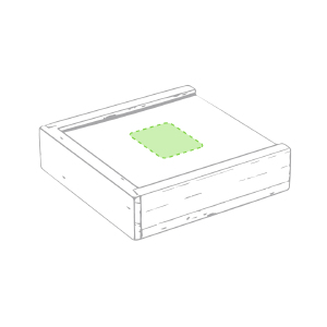 Op de deksel van de spiegel