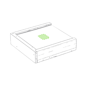 Op de deksel van de spiegel