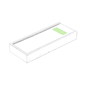 Op de deksel van de spiegel