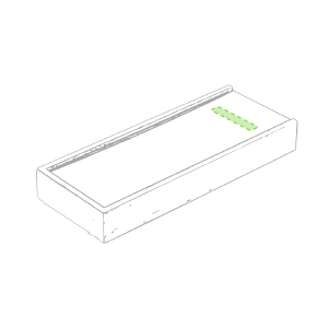 Op de deksel van de spiegel