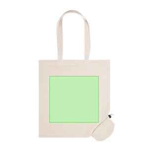 Gecentreerd op de tas (onttplooid en gemarkeerd)