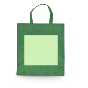 Gecentreerd in het midden van de tas (ontplooid en