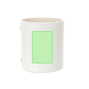 Op de mok gecentreerd