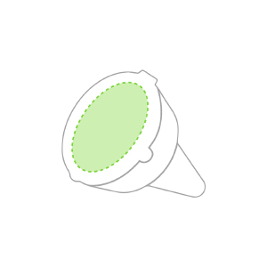 Op de deksel van de spiegel