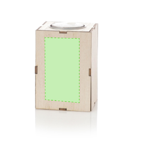 Op de voorkant boven de speaker