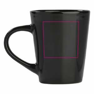 Rechts van het handvat