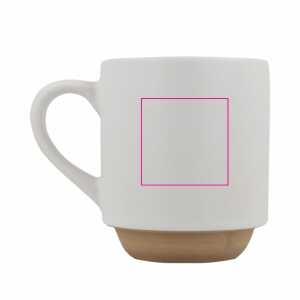 Rechts van het handvat