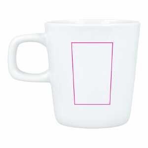 Rechts van het handvat