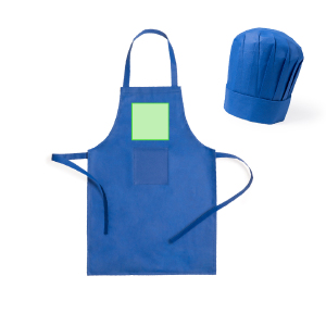 Op de borst van de schort