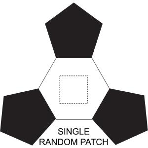 Positie markeren single random patch met zeefdruk transfer