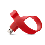 Bedrukte klassieke siliconen USB-polsbandjes USB Classica kleur rood