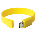 Bedrukte klassieke siliconen USB-polsbandjes USB Classica kleur geel