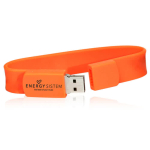 Bedrukte klassieke siliconen USB-polsbandjes USB Classica kleur oranje