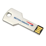 Sleutelvormige USB-stick in meerdere kleuren kleur zilver