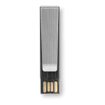 Platte USB stick bedrukken met metalen clip Metalclip kleur zwart