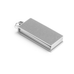 Compacte USB-stick met een draaibare clip in kleur Micro Giratorio kleur mat zilver