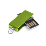 Compacte USB-stick met een draaibare clip in kleur Micro Giratorio kleur limoen groen