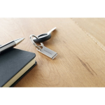 Elegante USB stick met logo met ronde handgreep Compacto Round kleur zilver