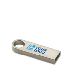Elegante USB stick met logo met ronde handgreep Compacto Round kleur zilver