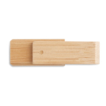 Bamboehout roterende USB in donkere en lichte tinten Ecotwist kleur licht hout