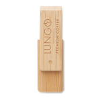 Bamboehout roterende USB in donkere en lichte tinten Ecotwist kleur donker hout