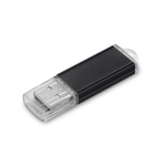 Duurzaam bedrukte USB met transparante USB-stekker Metalcolor kleur zwart