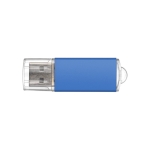 Duurzaam bedrukte USB met transparante USB-stekker Metalcolor kleur blauw