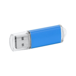 Duurzaam bedrukte USB met transparante USB-stekker Metalcolor kleur blauw