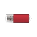 Duurzaam bedrukte USB met transparante USB-stekker Metalcolor kleur rood