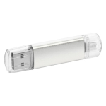 Duurzaam bedrukte USB met transparante USB-stekker Metalcolor