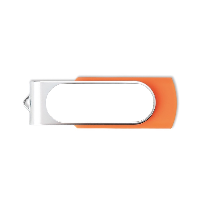 Usb stick met logo met harsdruppel Techmate Relief kleur oranje