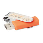 Usb stick met logo met harsdruppel Techmate Relief kleur oranje