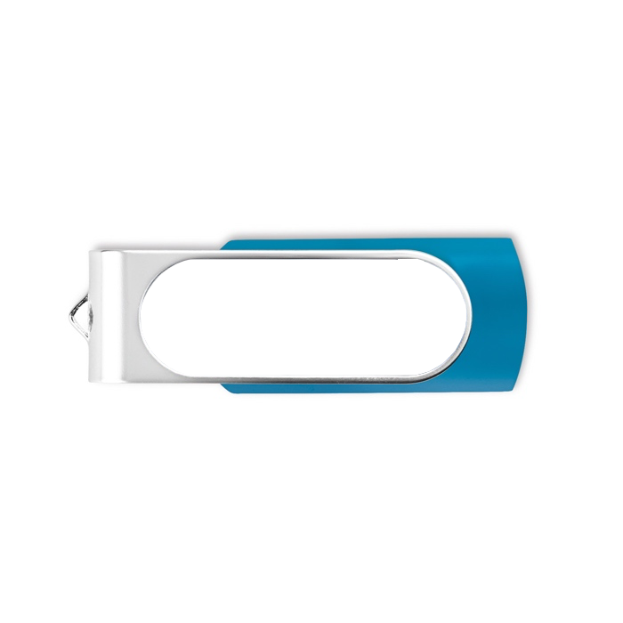 Usb stick met logo met harsdruppel Techmate Relief kleur turkoois