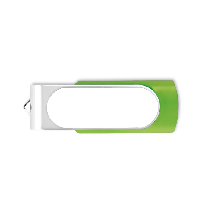 Usb stick met logo met harsdruppel Techmate Relief kleur limoen groen